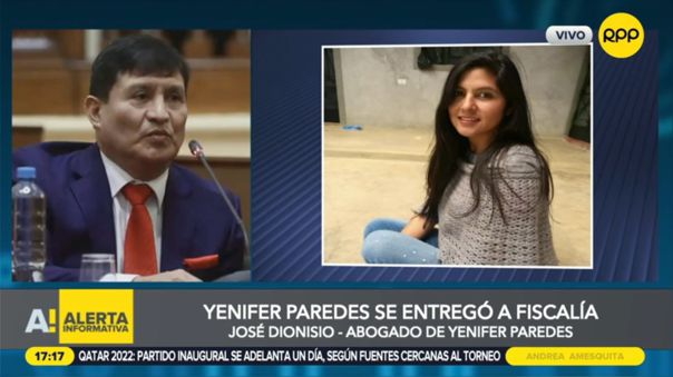 Yenifer Paredes se entregó a las autoridades del Ministerio Público