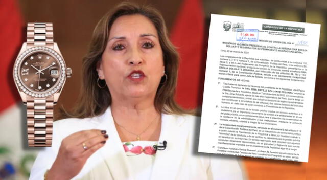 Congreso oficializa moción de vacancia contra Dina Boluarte tras el escándalo de los relojes Rolex