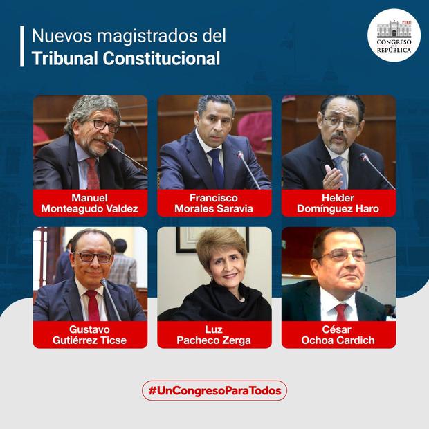 Congreso elige sin debate a seis miembros del TC: así votaron las bancadas